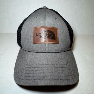 The North Face Trucker Hat Gray Black Mesh Snapback Unisex One Size